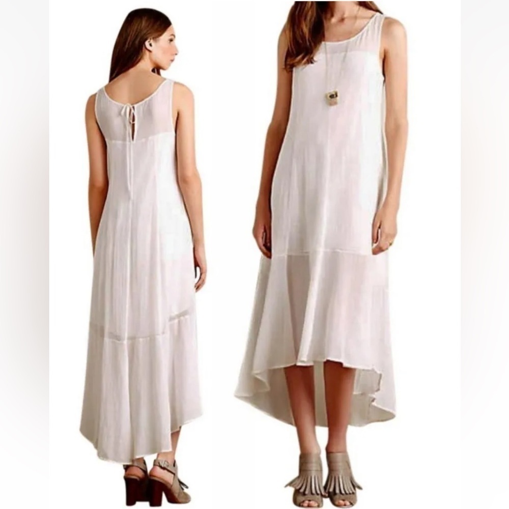 Anthropologie Cloud Breezy Asymmetrical Sleeveless Gauze Dress EUC M